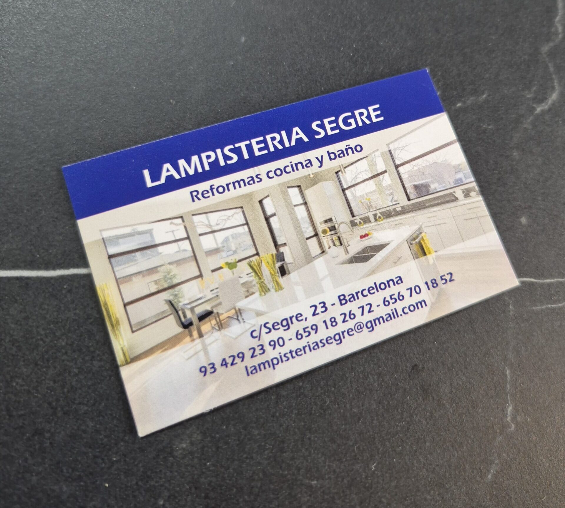Tarjeta de visita de Lampistería Segre